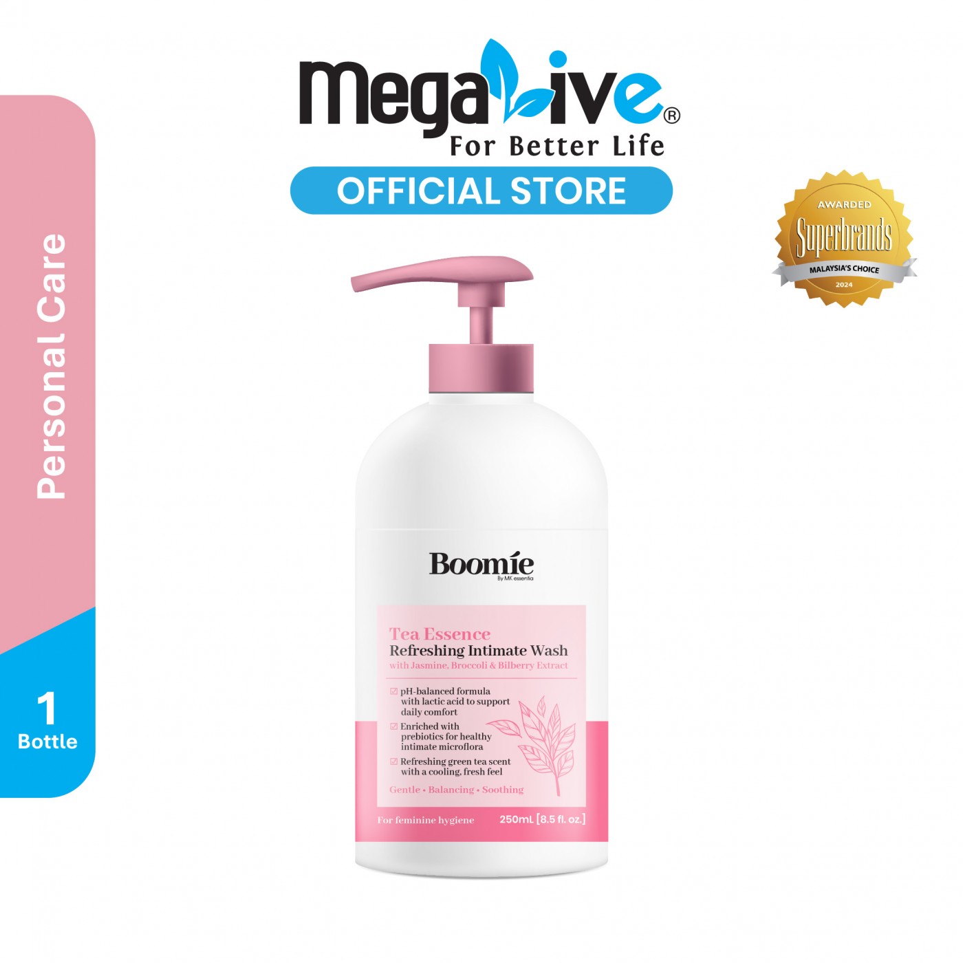 Boomie Tea Essence Refreshing Intimate Wash (250ml)