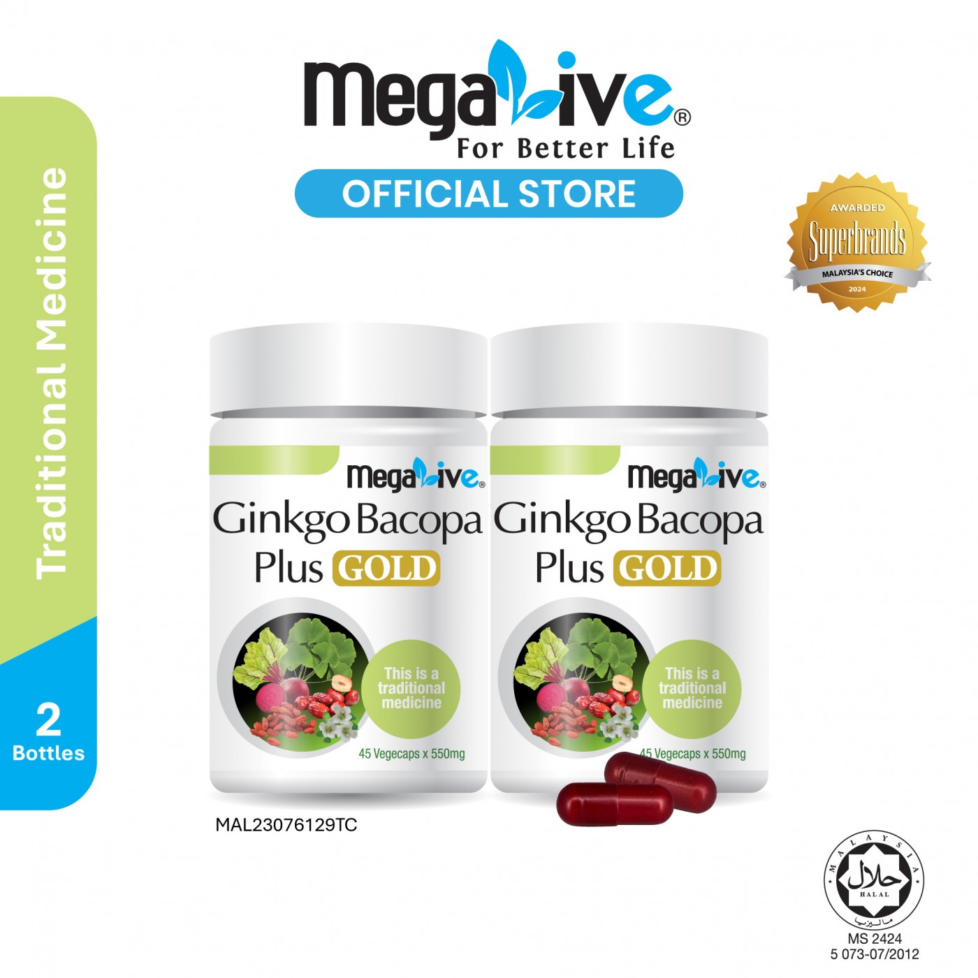 MegaLive Ginkgo Bacopa Plus Gold (2x45's)