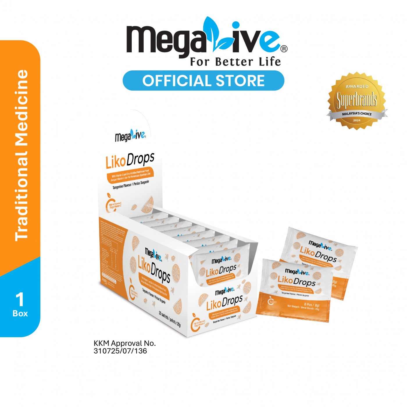 MegaLive LikoDrops Tangerine (20x8’s)