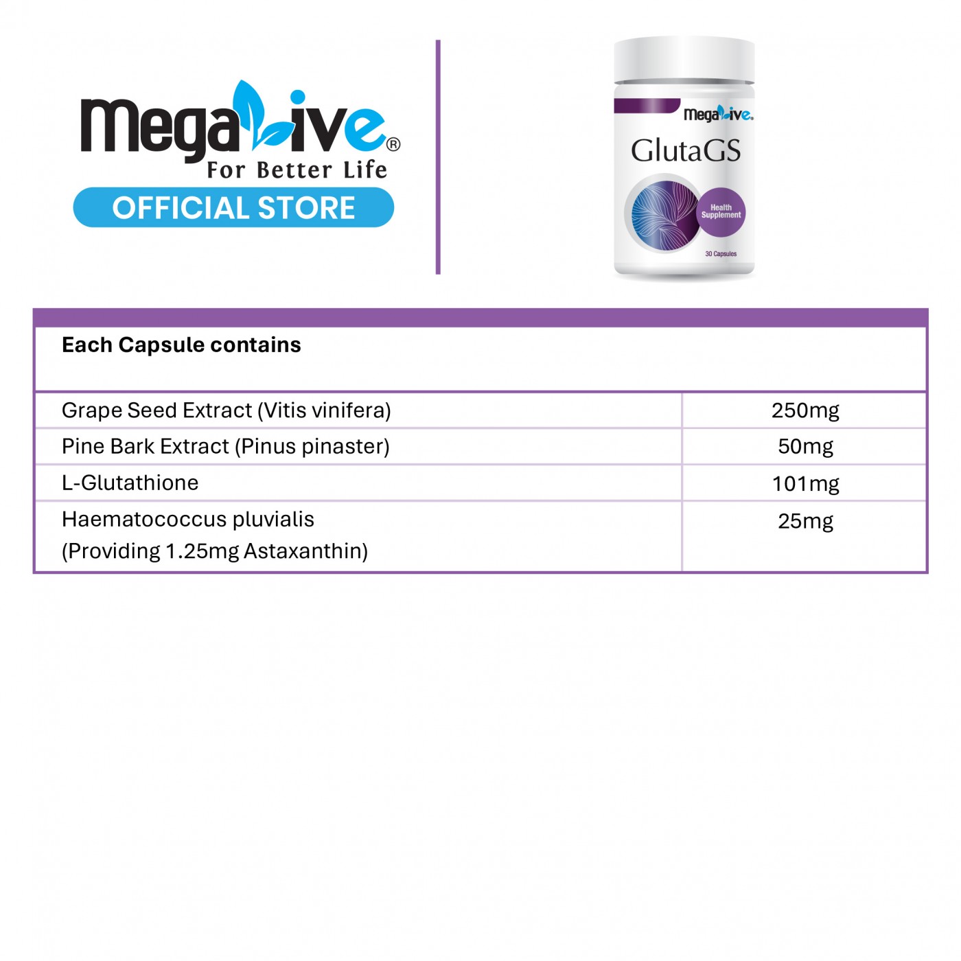 MegaLive GlutaGS (2x30's)