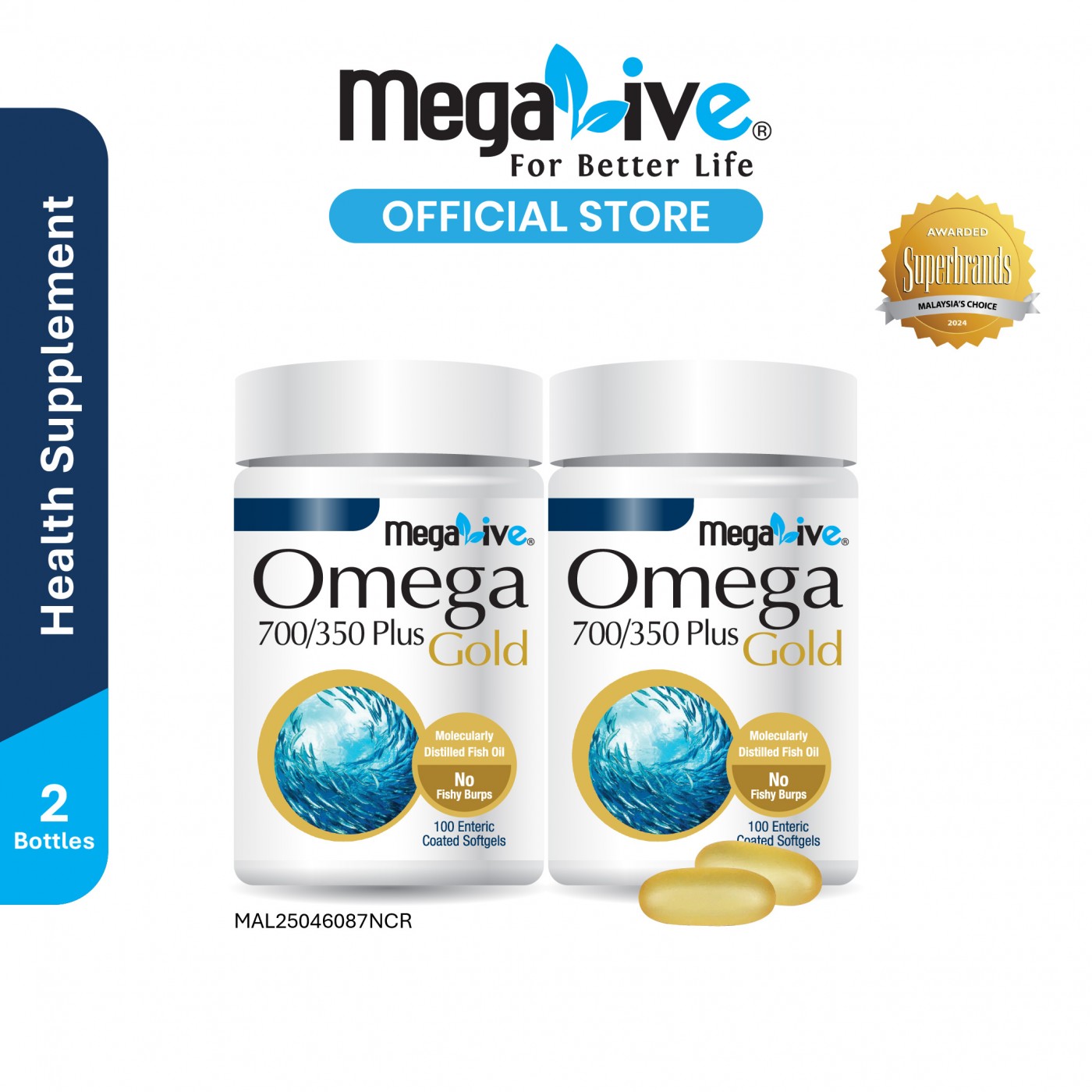 MegaLive Omega 700/350® Plus Gold (2x100's)