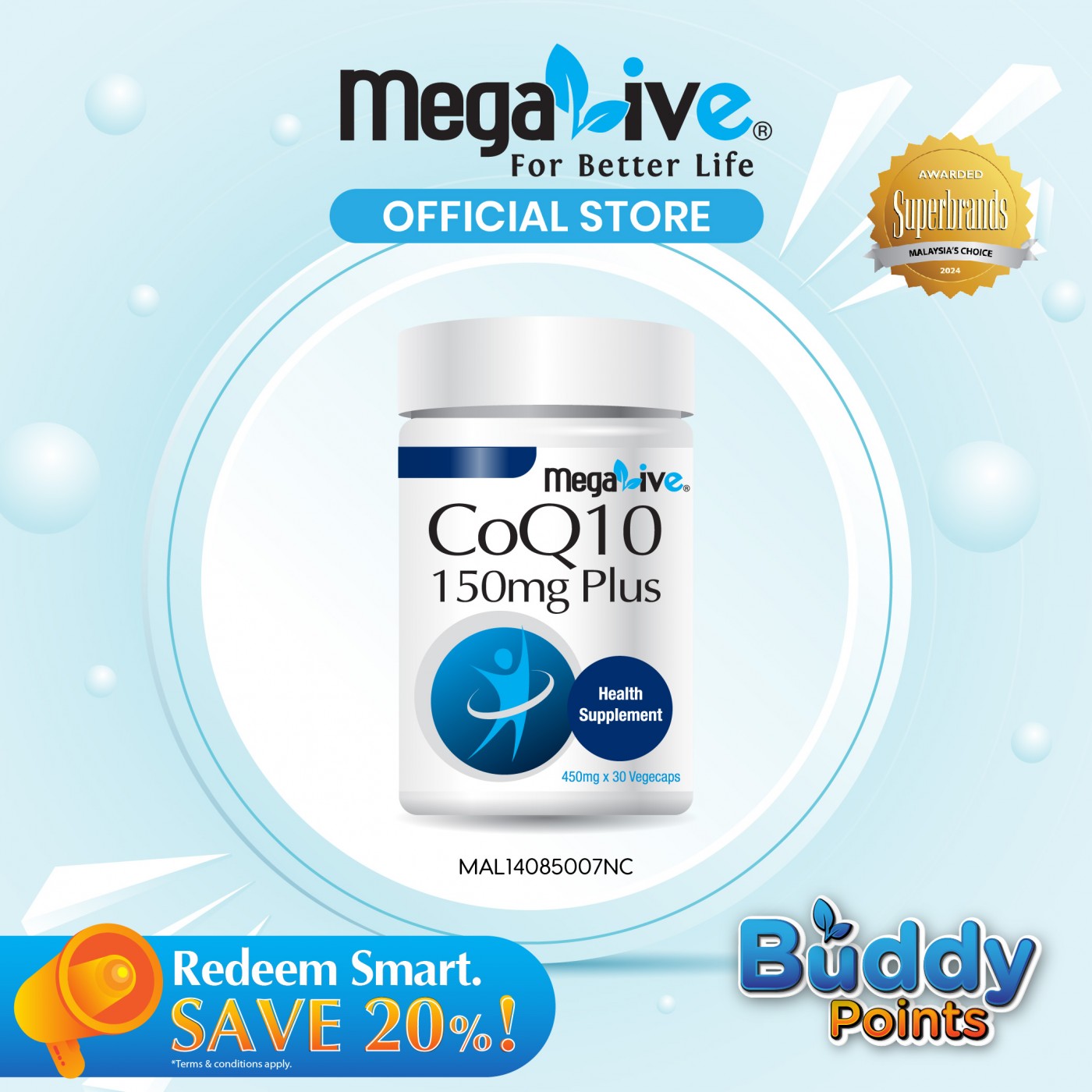 MegaLive CoQ10 150mg Plus (30's)