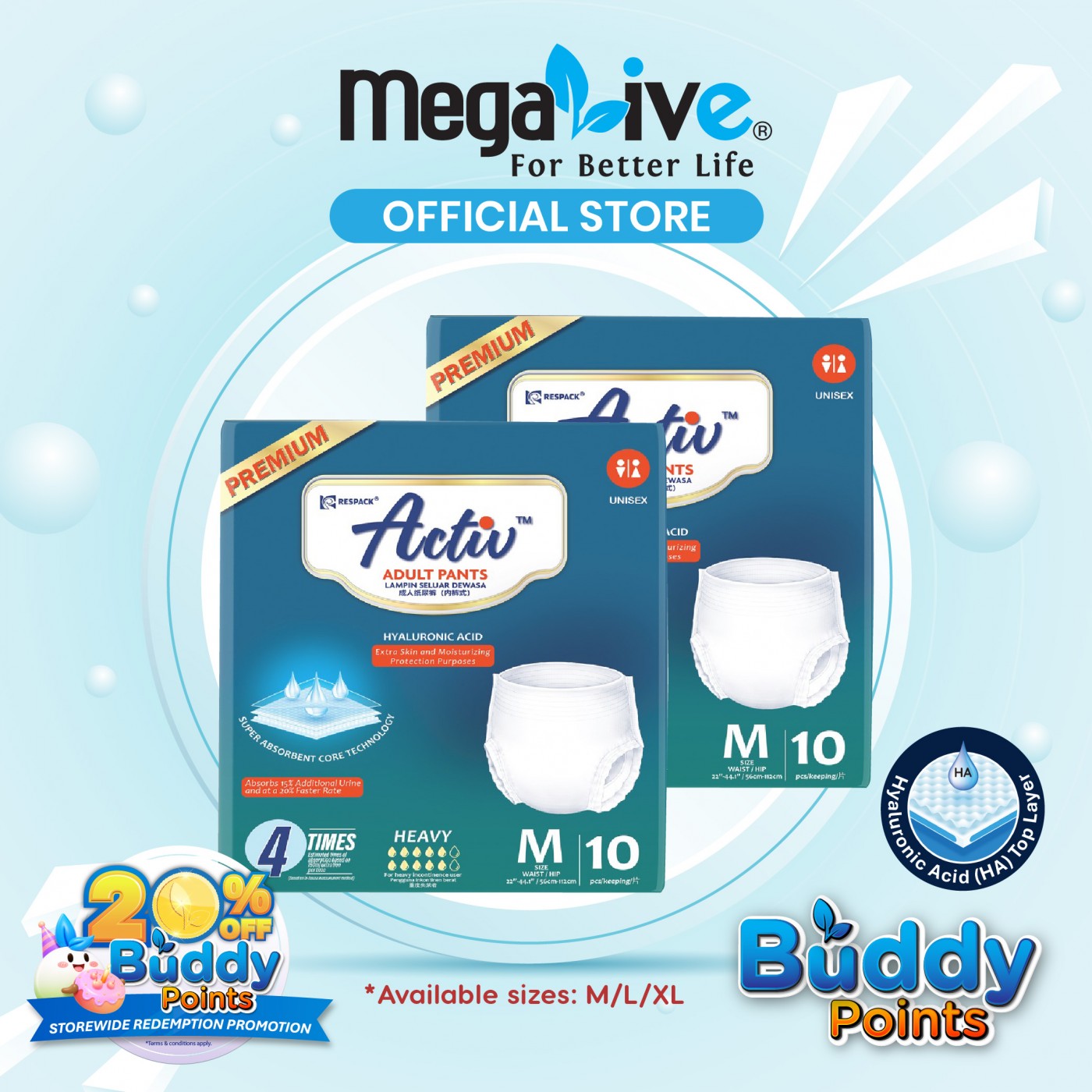 Activ ™ Premium Adult PANTS (2x10pcs)