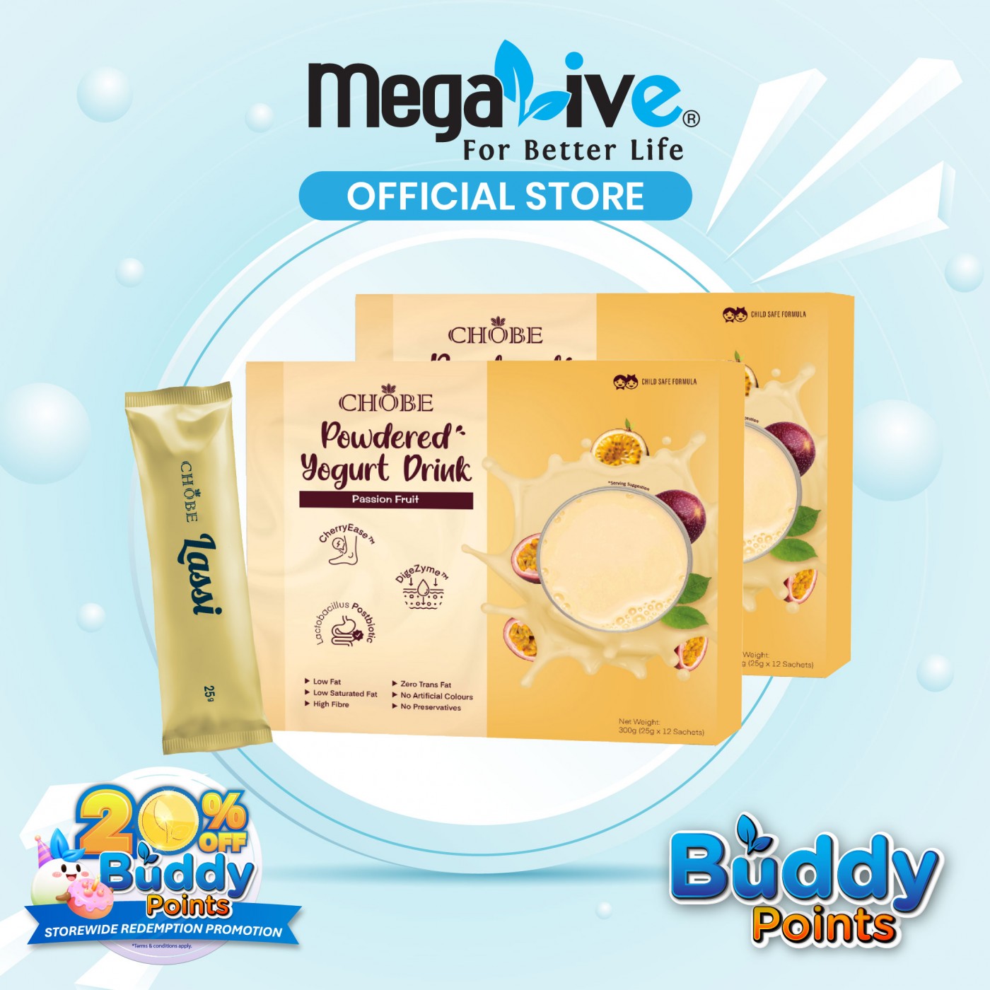 Chobe Master Powdered Yougurt Drink Passion Fruit 25G (2x12's)