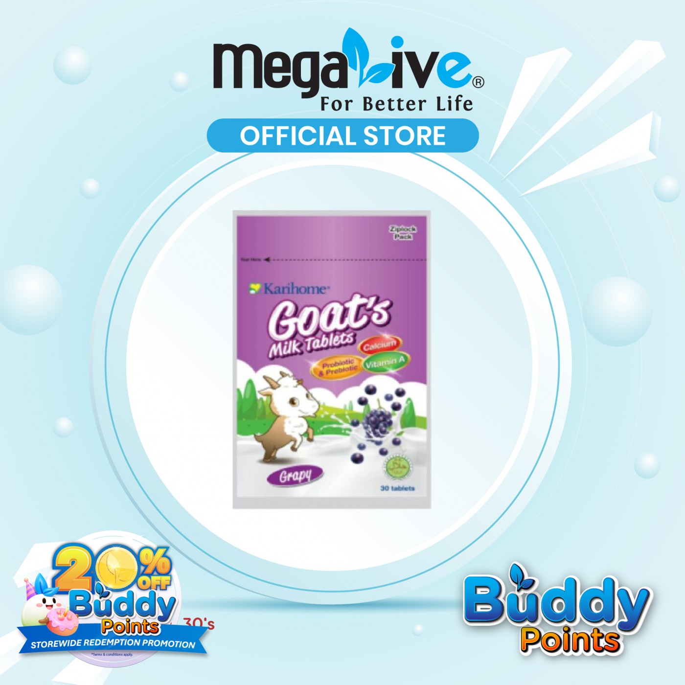 Karihome Goat's Milk Tablets Grapy (12x30's)
