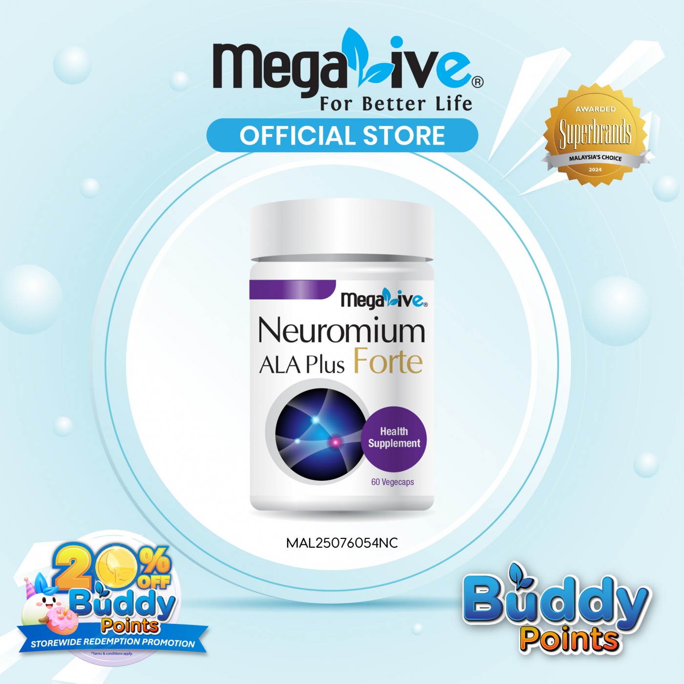 MegaLive Neuromium ALA Plus Forte (2x60's)