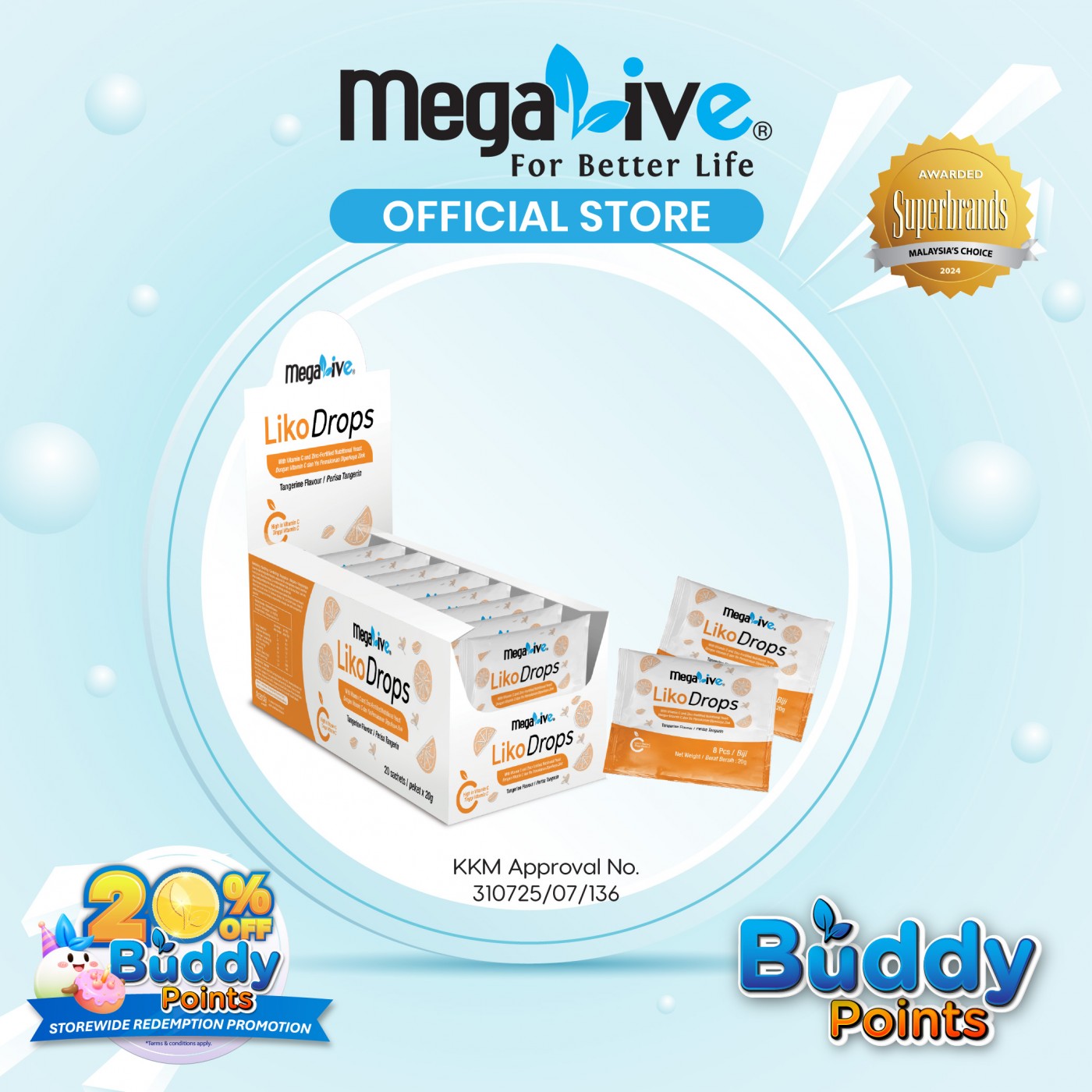 MegaLive LikoDrops Tangerine (20x8's)