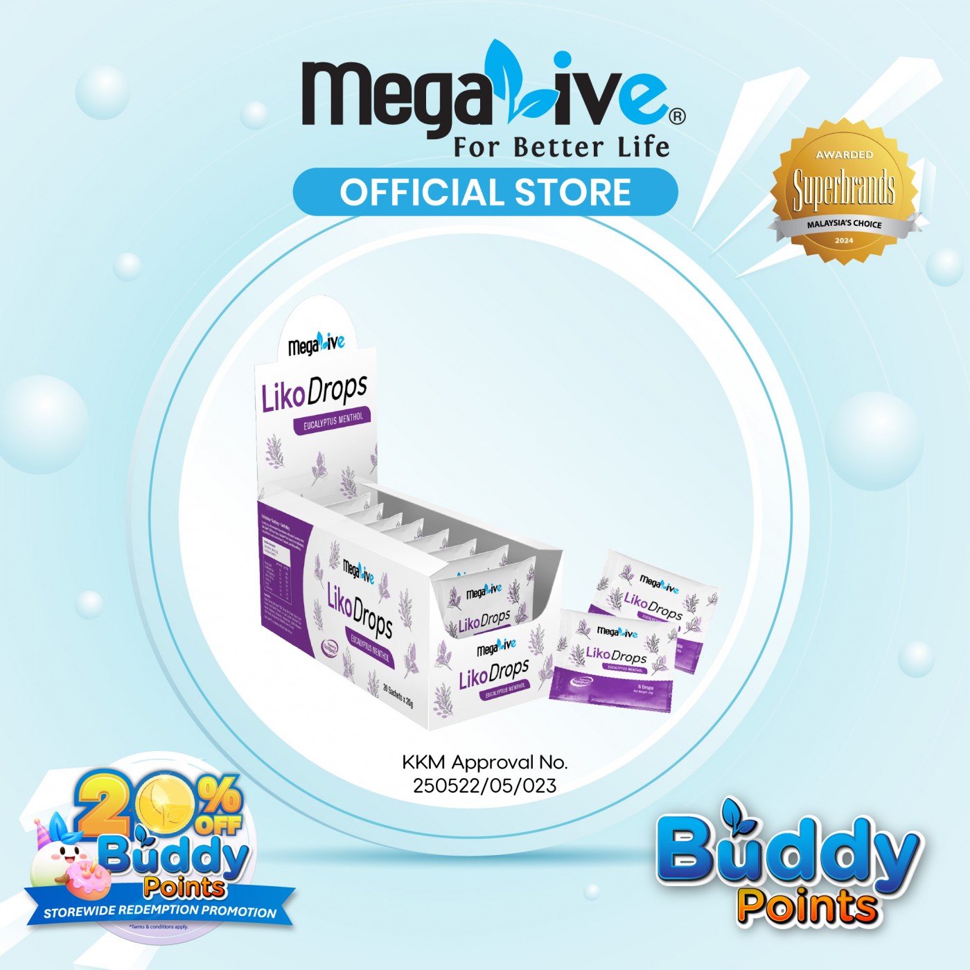 MegaLive LikoDrops Blackcurrant (20 X 8's)