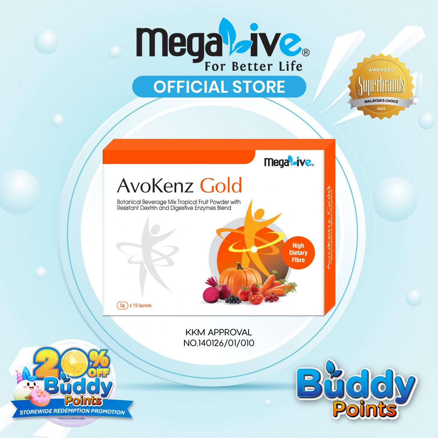 MegaLive AvoKenz Gold (15's)