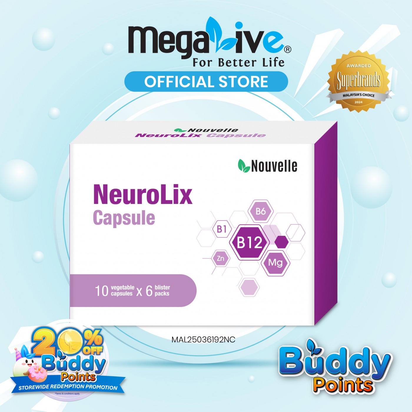 Nouvelle Neurolix Capsule (6x10's)