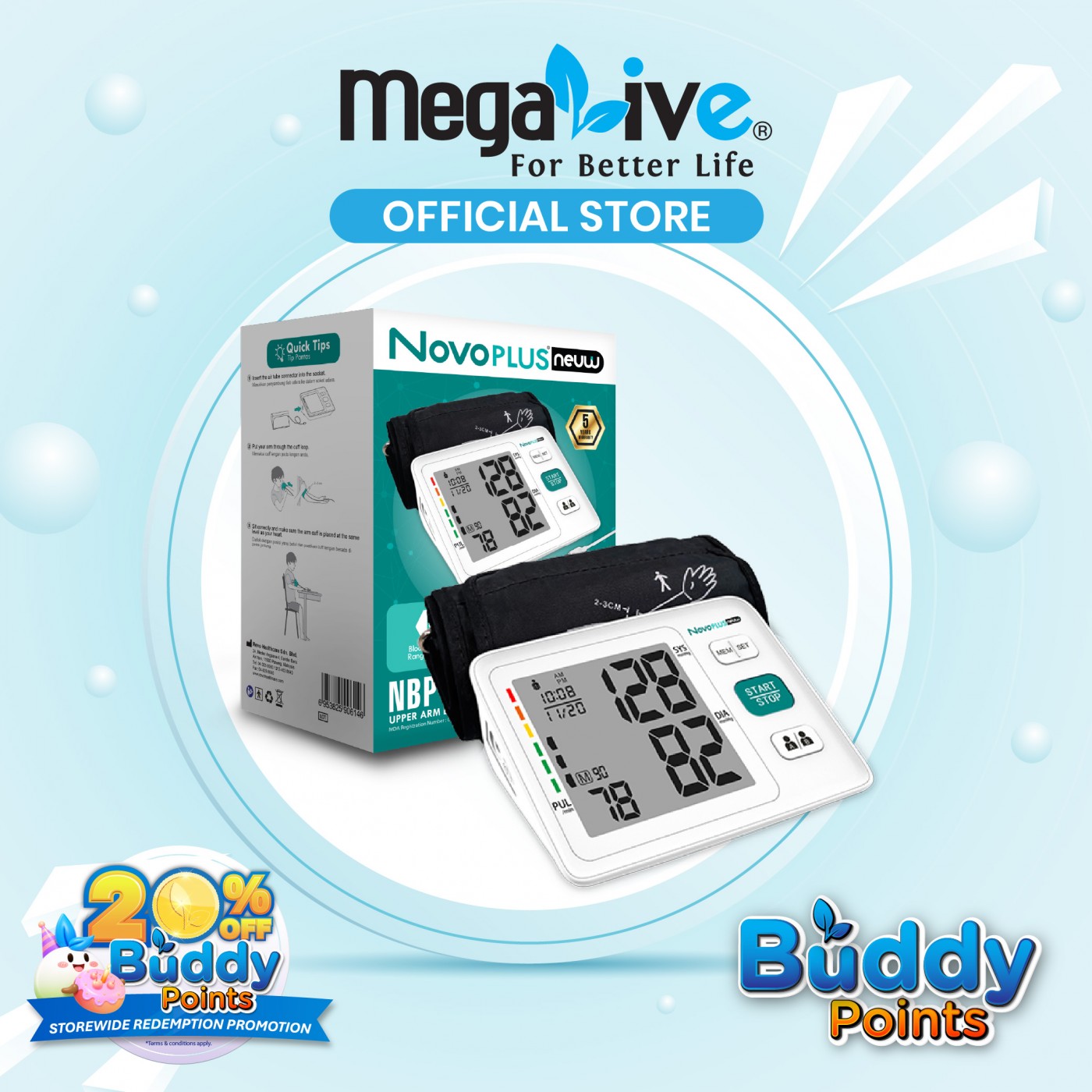 NovoPLUS Neuw NBP100 Upper Arm Blood Pressure Monitor