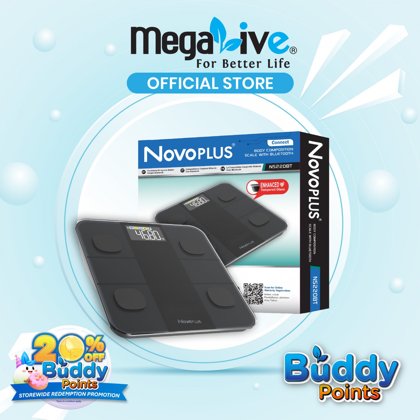NovoPLUS NS220BT Body Composition Scale With Bluetooth