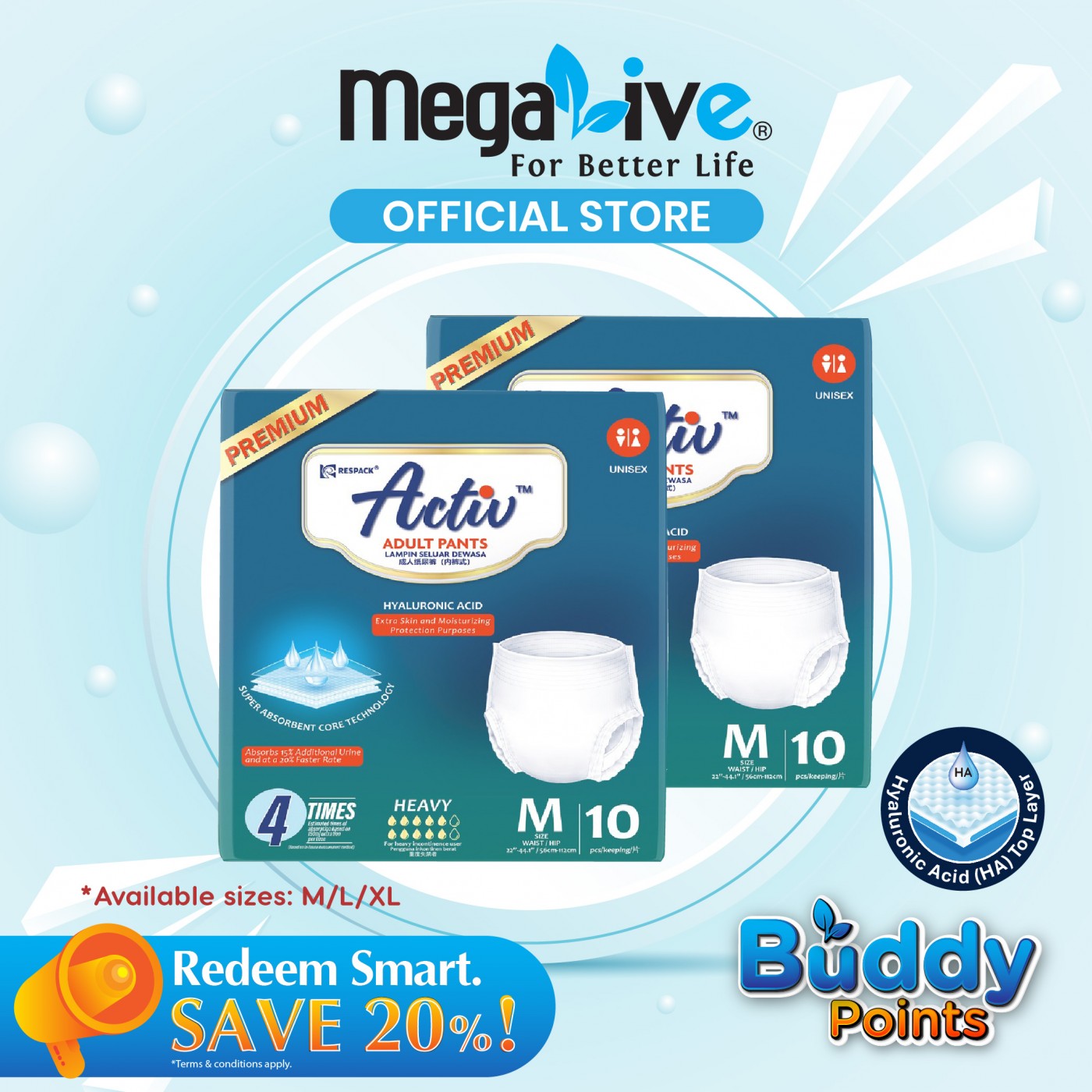 Activ ™ Premium Adult PANTS (2x10pcs)