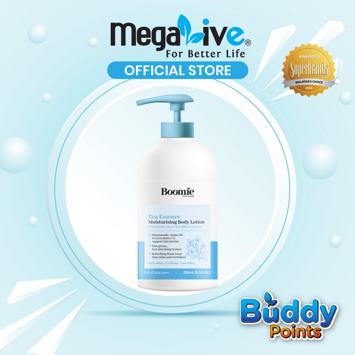 Boomie Tea Essence Moisturising Body Lotion 250ml