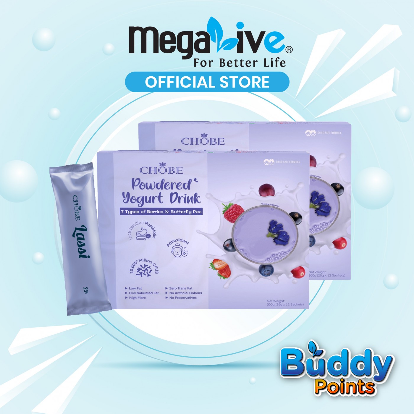 Chobe Master Powdered Yougurt Drink Butterfly Pea 25G (2x12's)