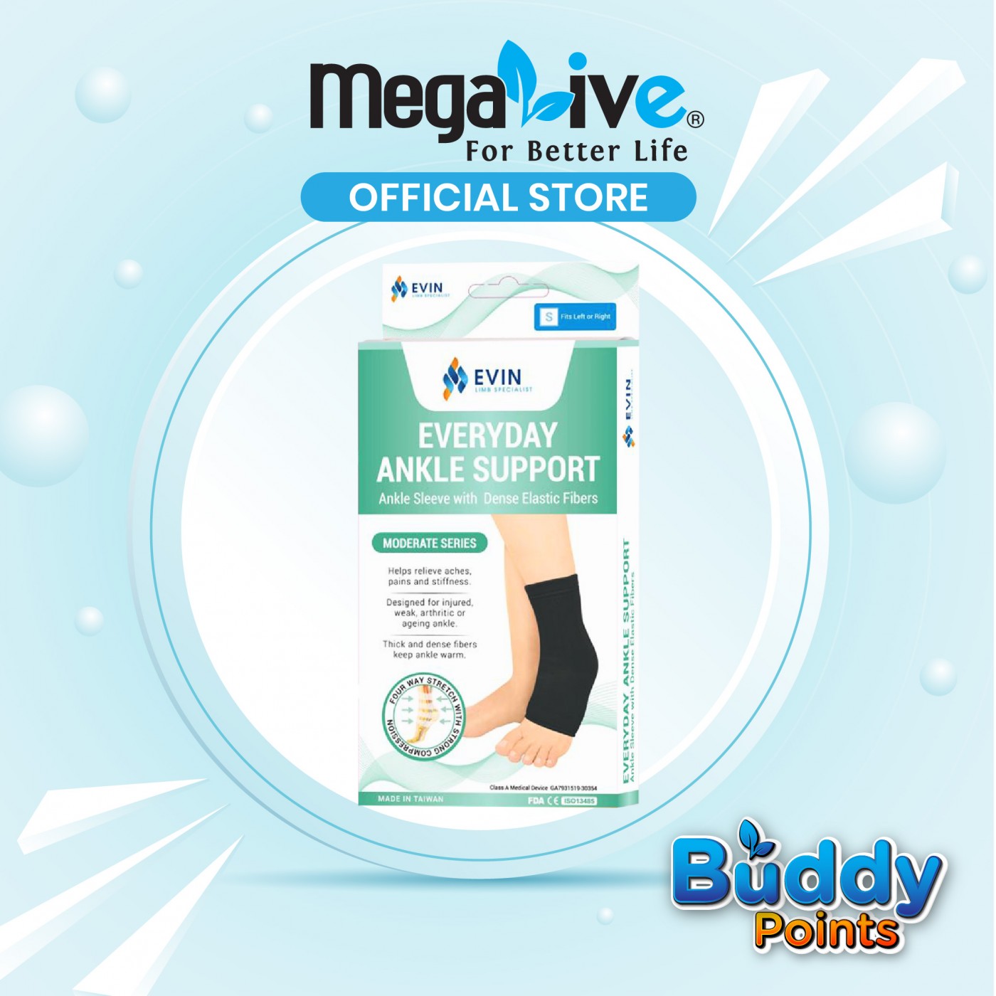 Evin Everyday Ankle Support (Black)