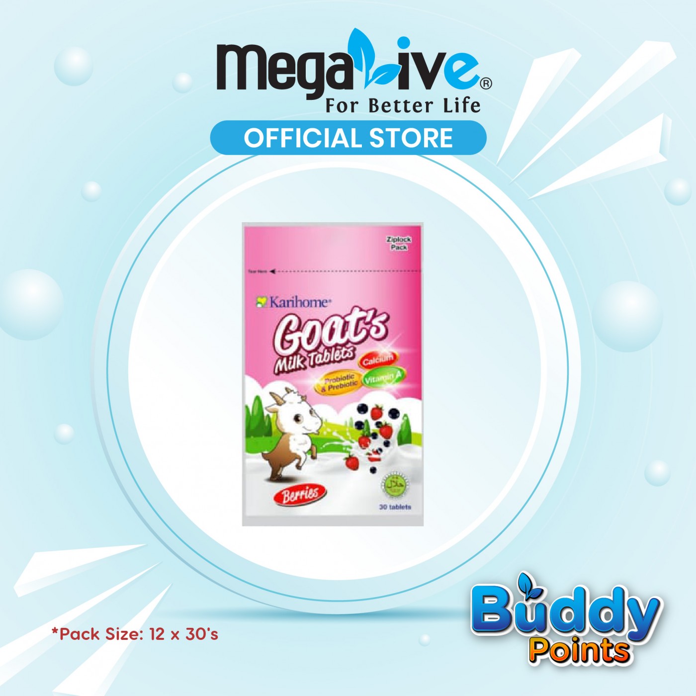 Karihome Goat's Milk Tablets Berries (12x30's)