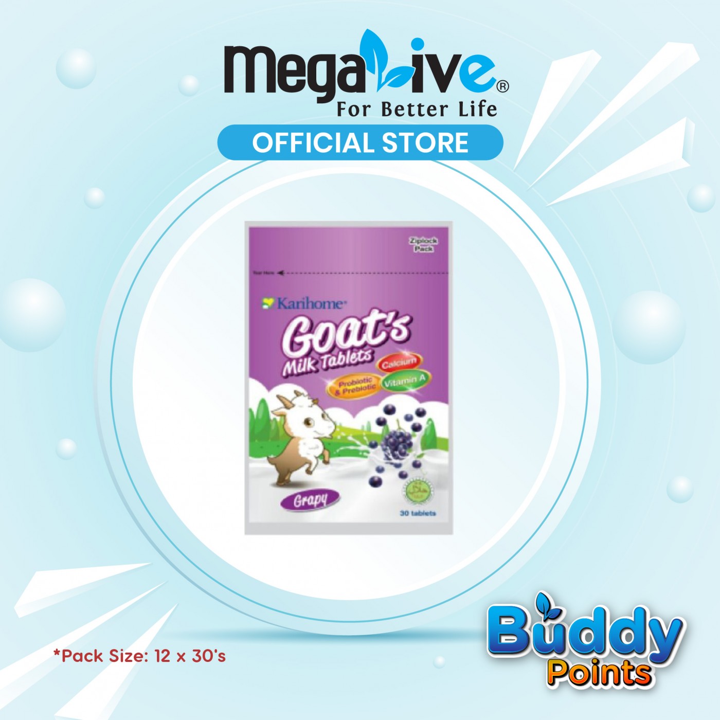 Karihome Goat's Milk Tablets Grapy (12x30's)