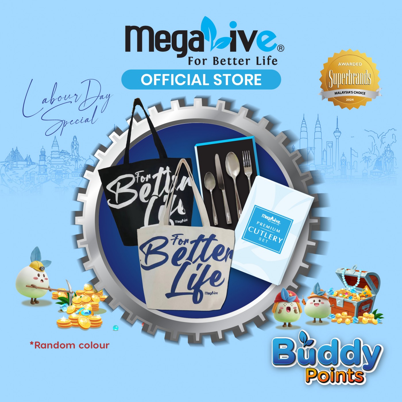 MegaLive Premium Cutlery + MegaLive Tote Bag (Labour Day Special)