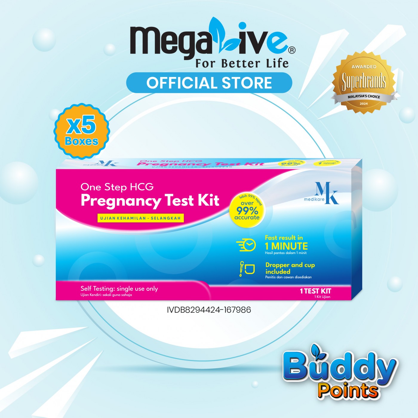 MK medikare Pregnancy Test Kit (5's)