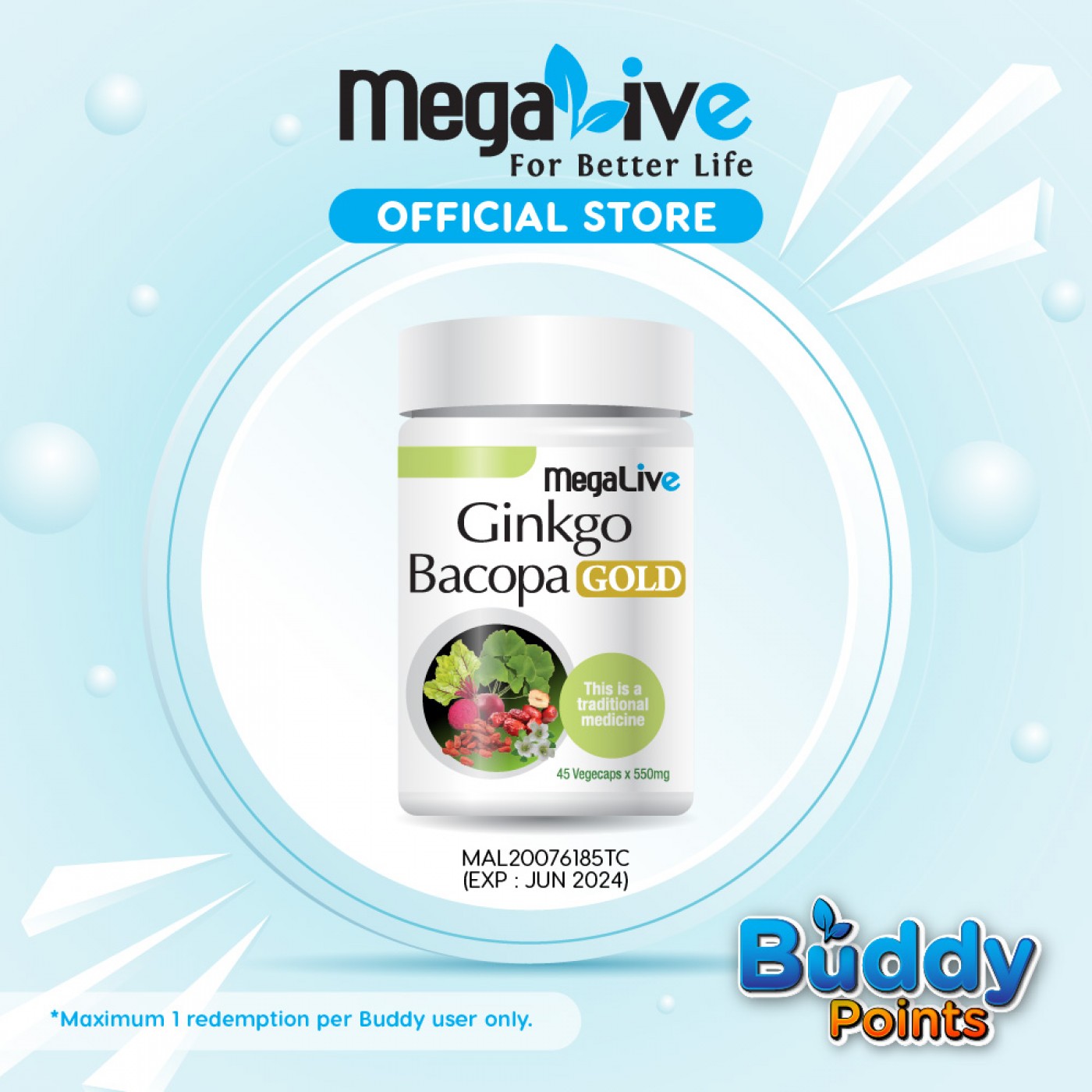 MegaLive Ginkgo Bacopa Gold