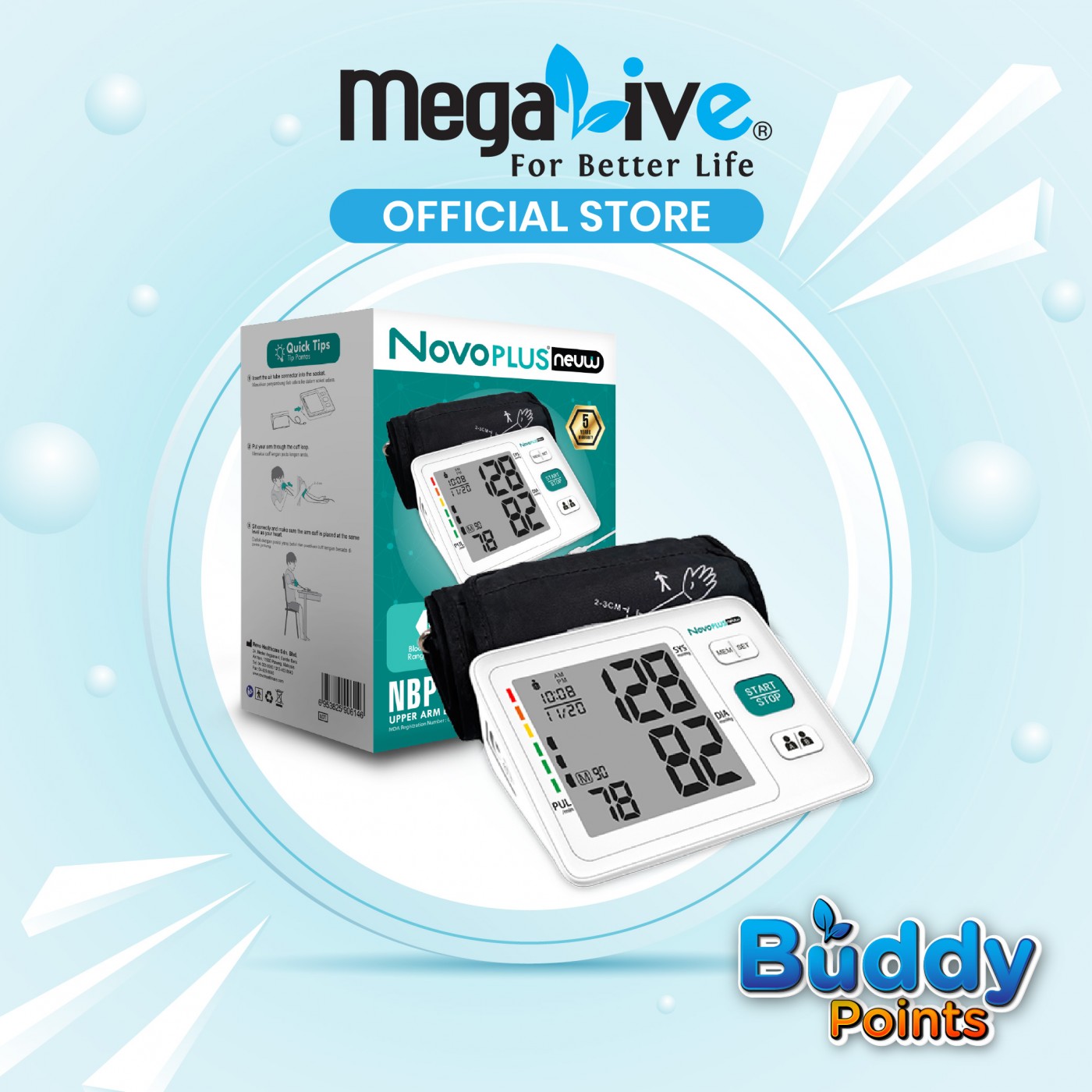 NovoPLUS Neuw NBP100 Upper Arm Blood Pressure Monitor