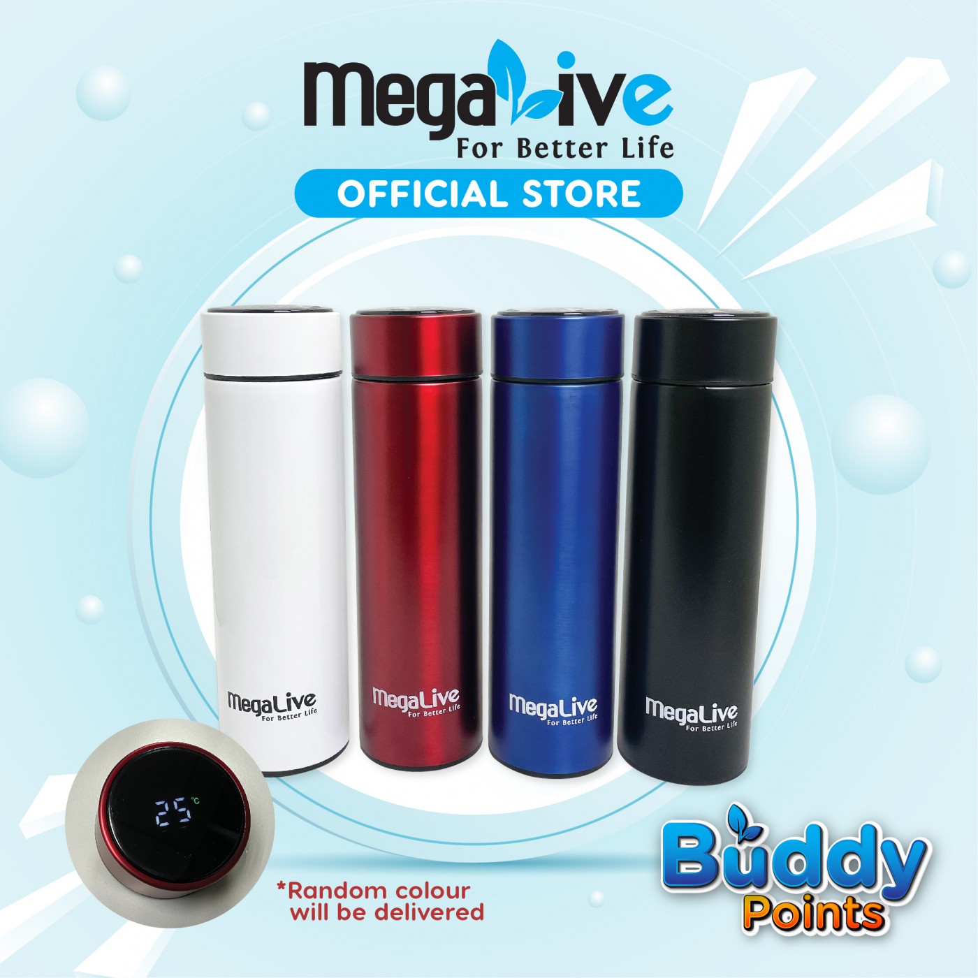 MegaLive Digital Thermos