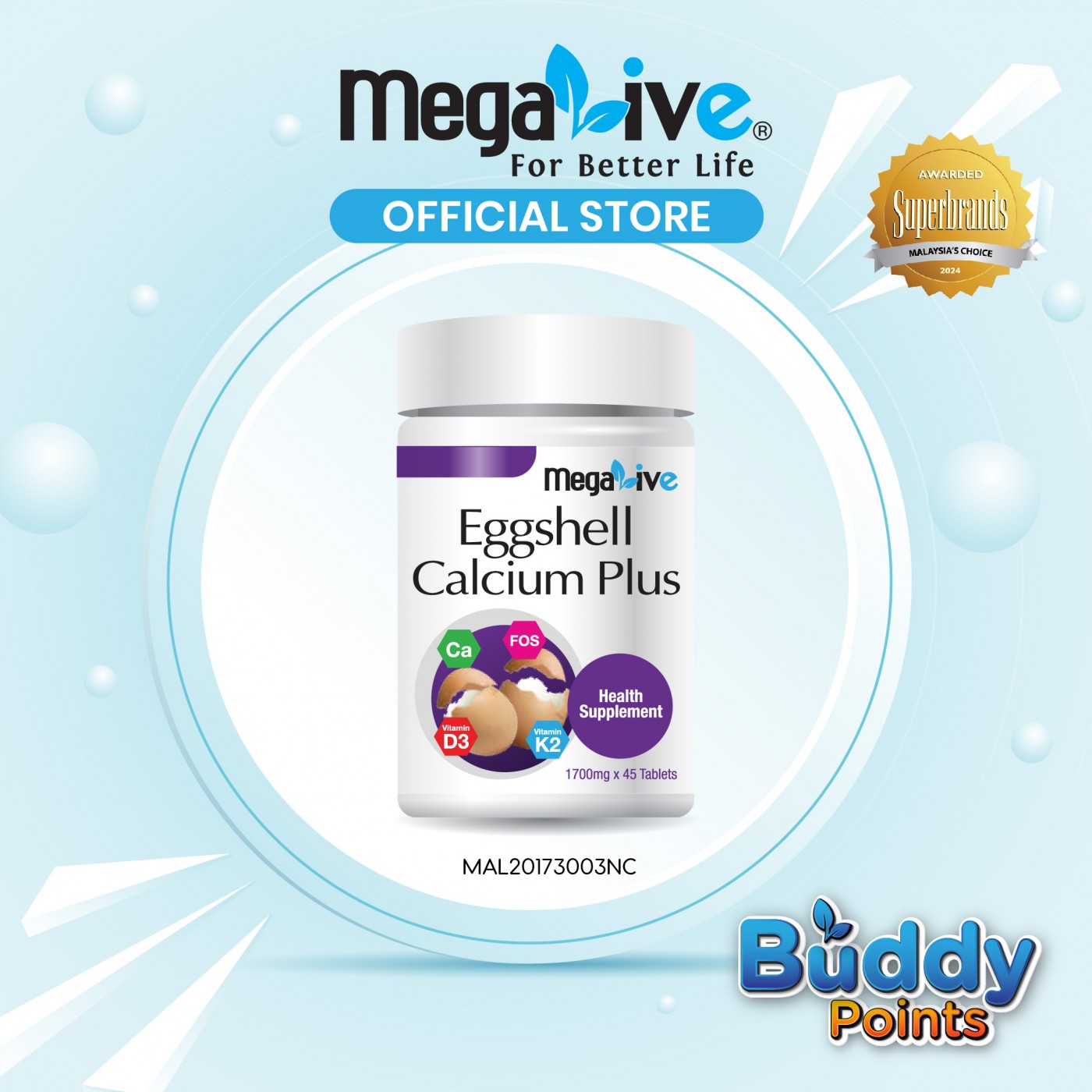 MegaLive Eggshell Calcium Plus