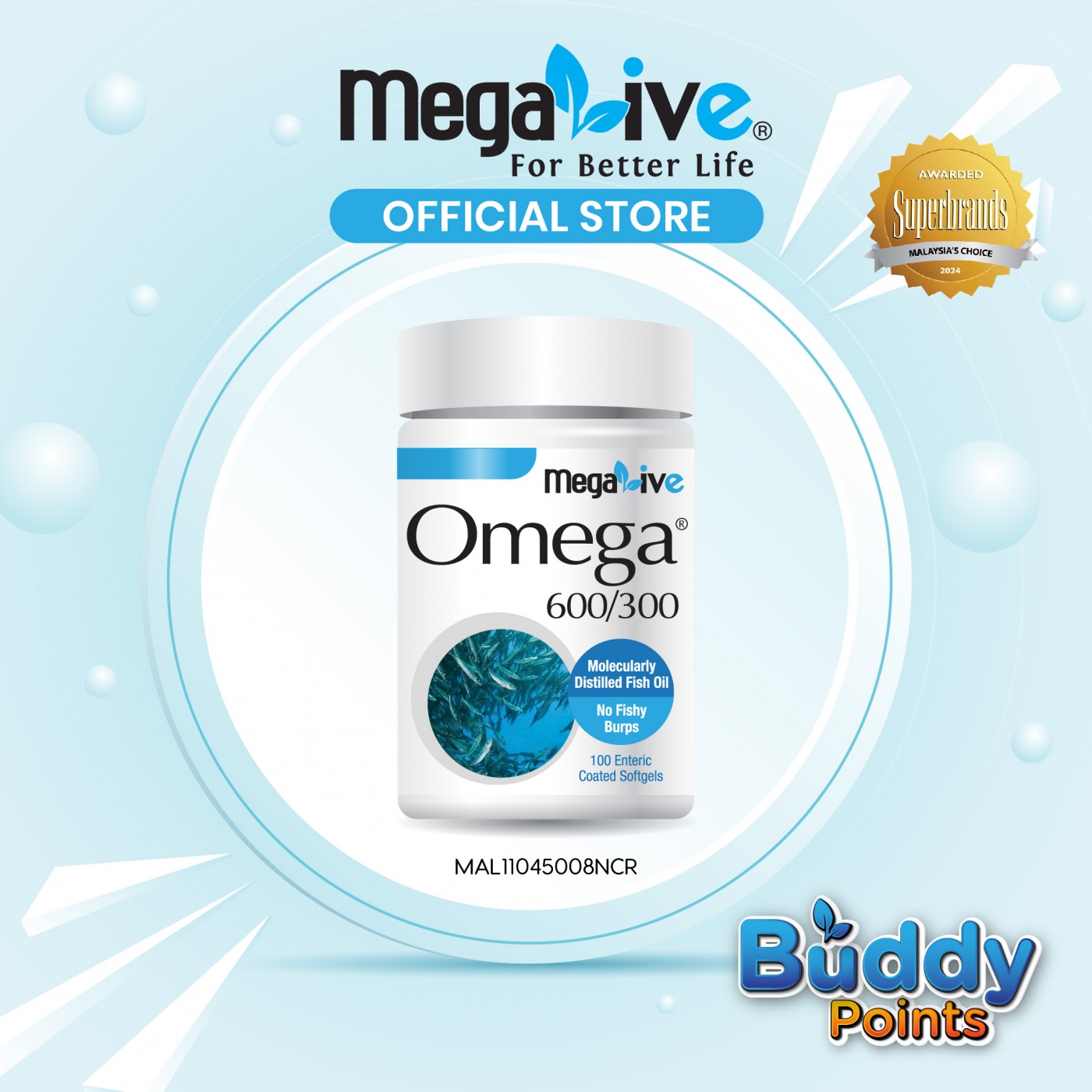 MegaLive Omega 600/300® Enteric Coated Softgel