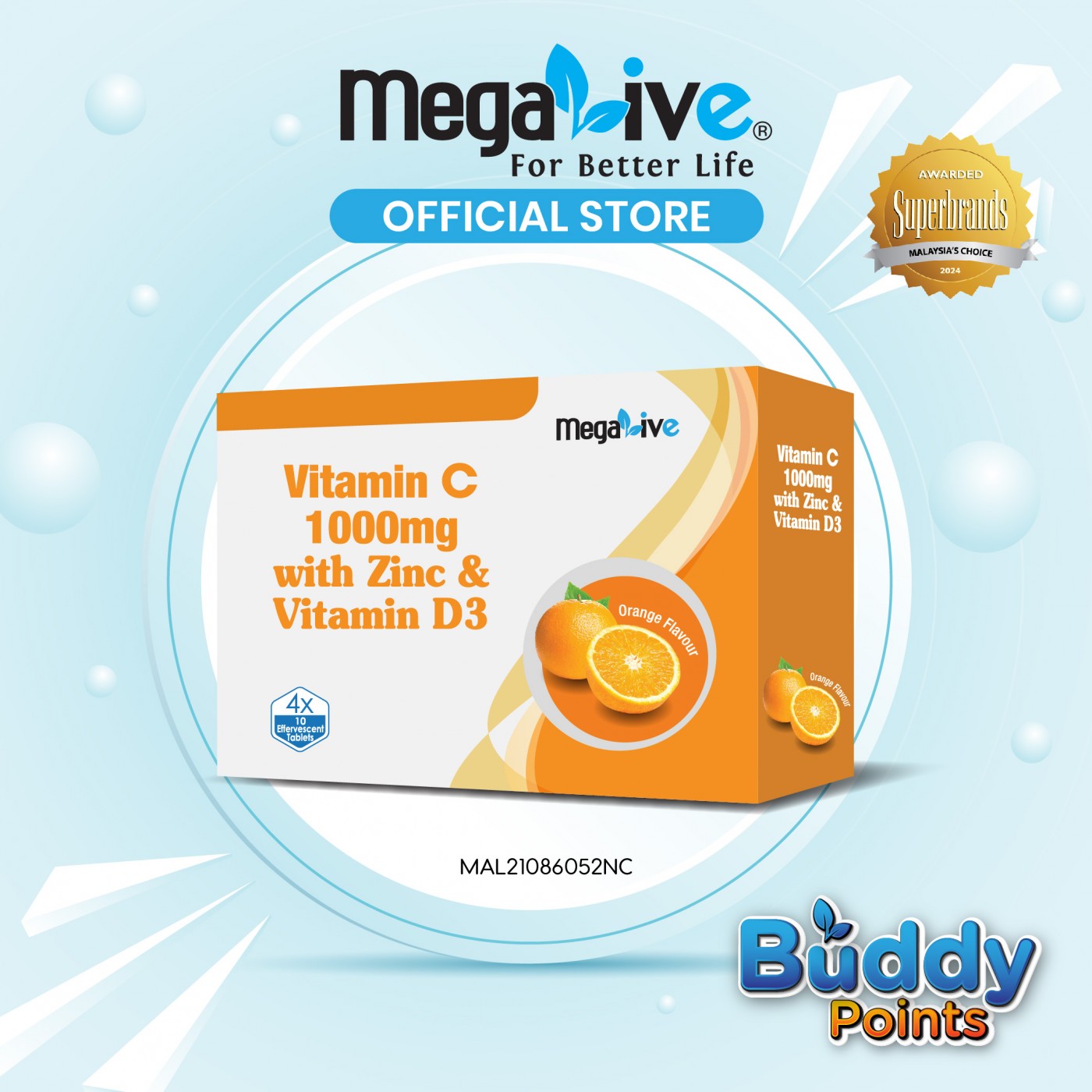 MegaLive Vitamin C 1000mg Effervescent Tablet