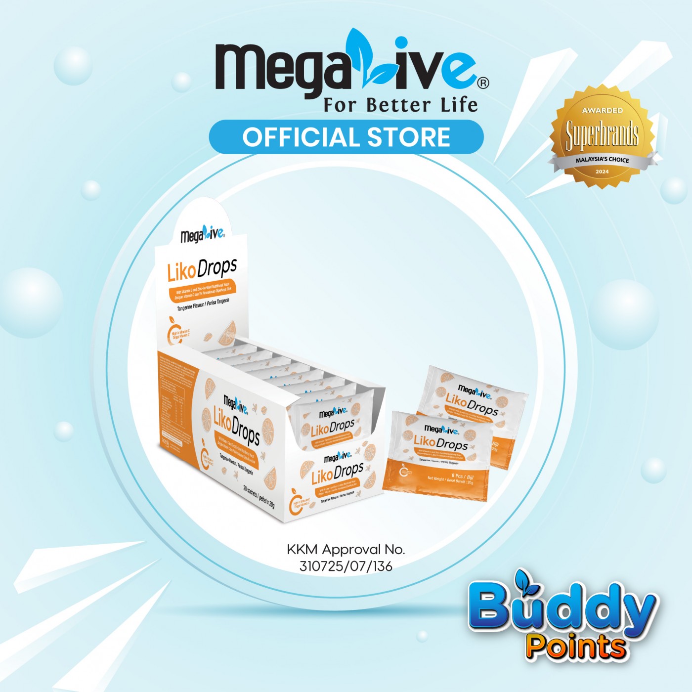 MegaLive LikoDrops Tangerine (20x8's)