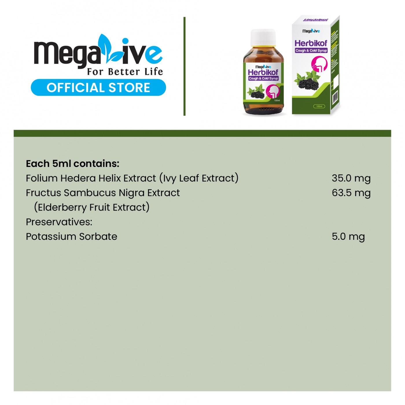 MegaLive Herbikof Cough & Cold Syrup