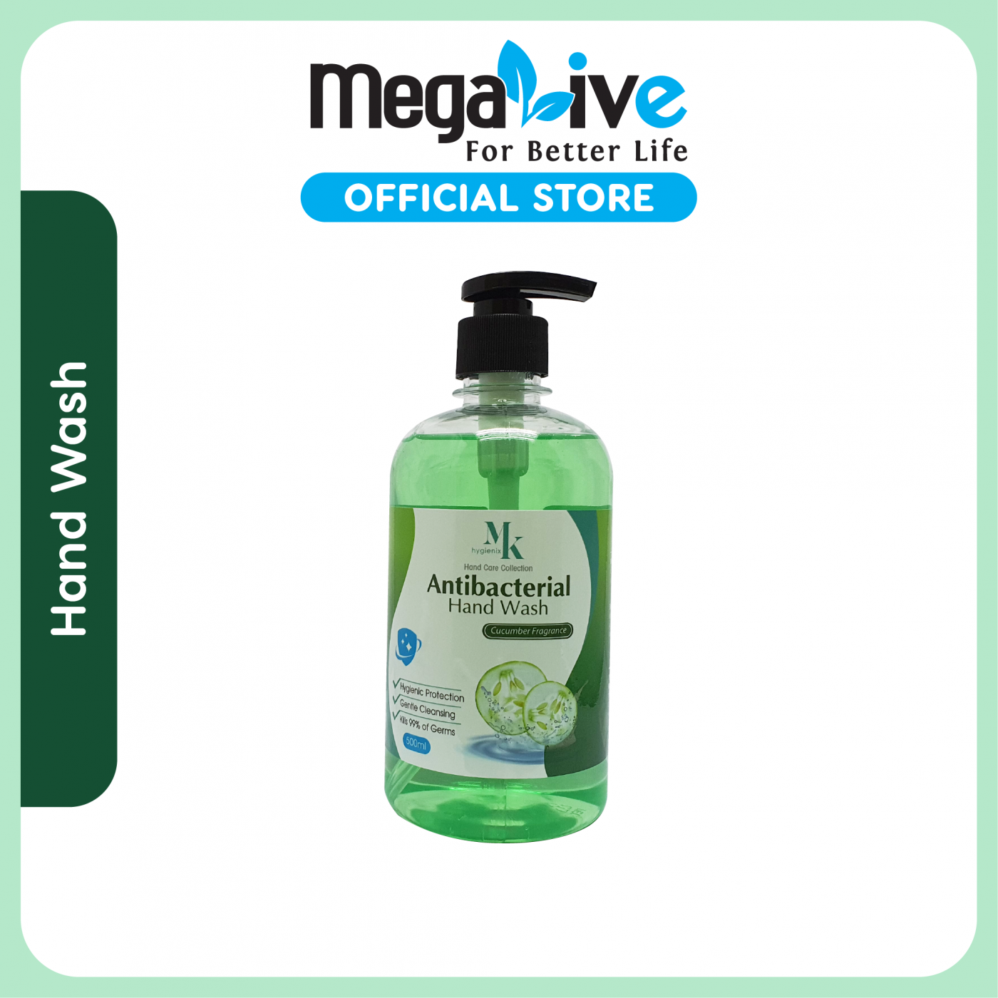MK hygienix Antibacterial Hand Wash Cucumber Fragrance