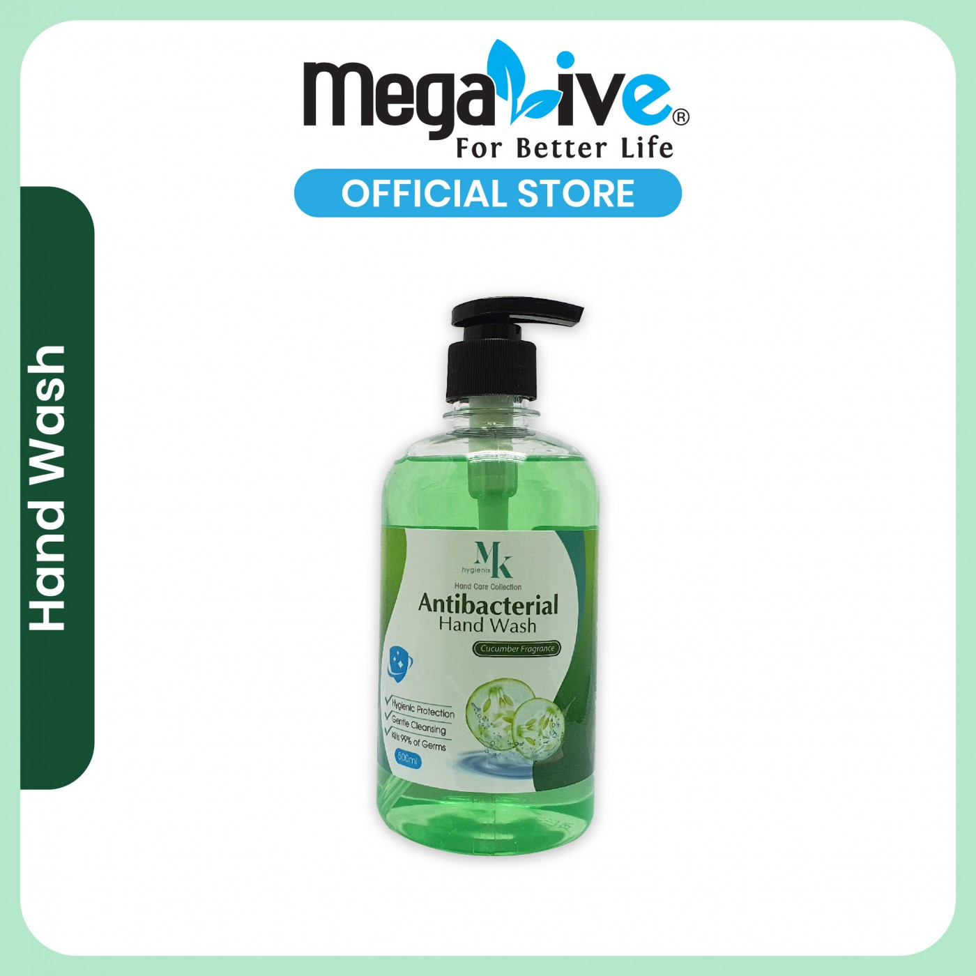 MK hygienix Antibacterial Hand Wash Cucumber Fragrance