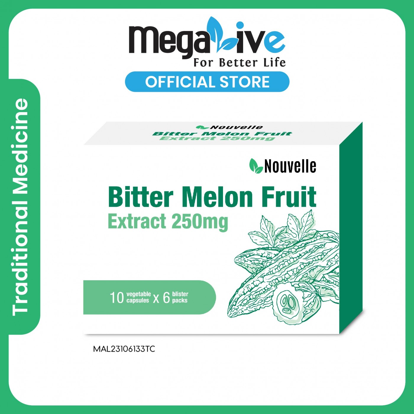 Nouvelle Bitter Melon Fruit Extract 250mg