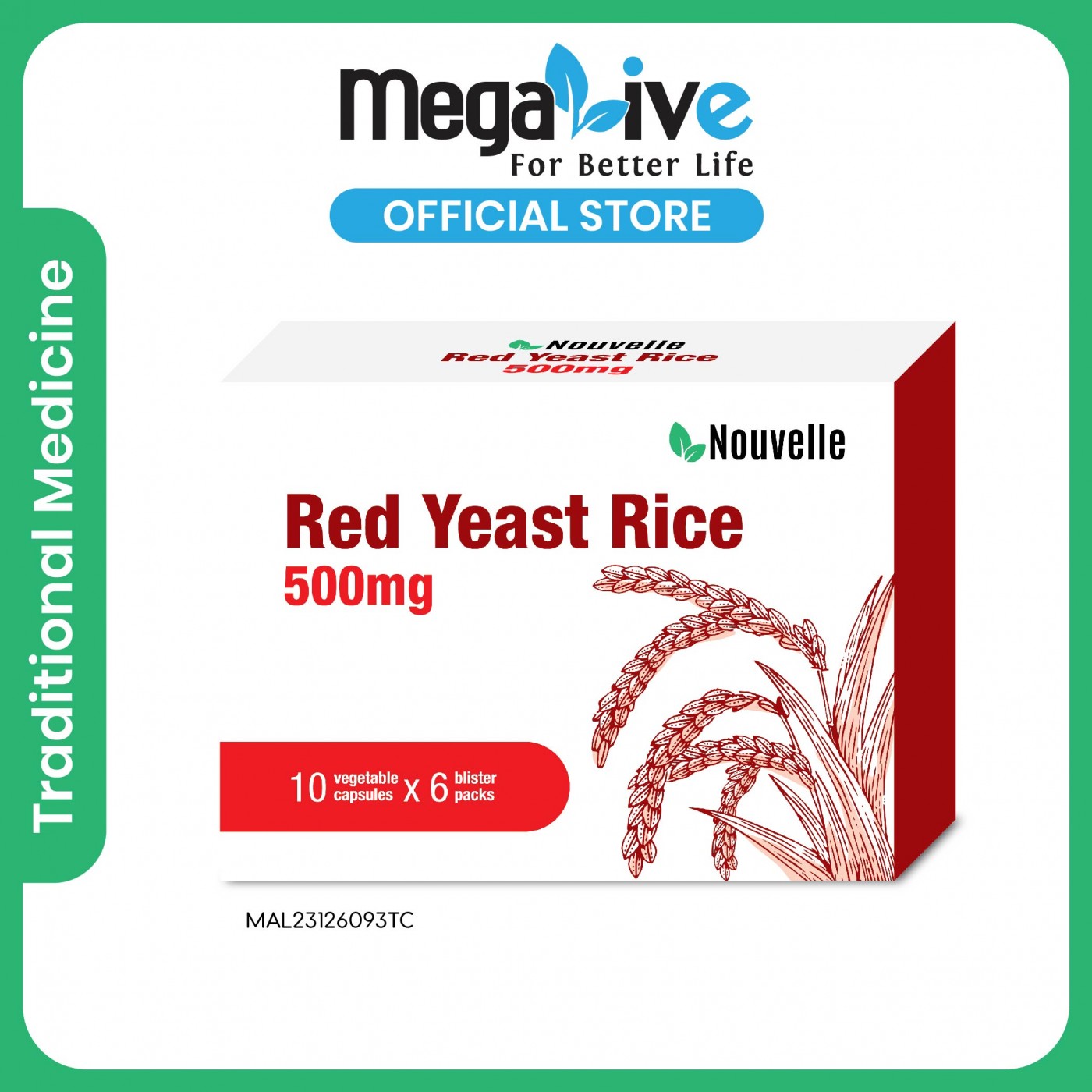 Nouvelle Red Yeast Rice Extract 500mg